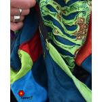 Bluza Bawełniana Kolorowa w Pocięte Łaty z Nadrukiem