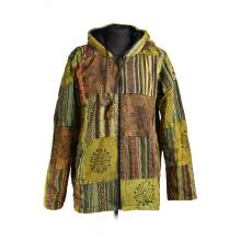 Bluza z polarem gruba PATCHWORK leśny dziadek