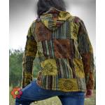 Bluza z polarem gruba PATCHWORK leśny dziadek