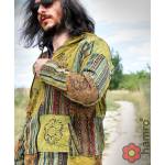 Bluza z polarem gruba PATCHWORK leśny dziadek