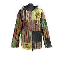 Bluza z polarem gruba PATCHWORK leśny dziadek