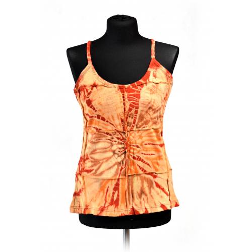 Bluzka Koszulka na Ramiączkach Artystycznie Farbowana