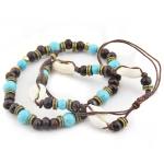 Bransoletka BŁĘKITNA przystań MUSZELKOWA