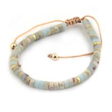 Bransoletka boho z błękitnych koralików LAZUR