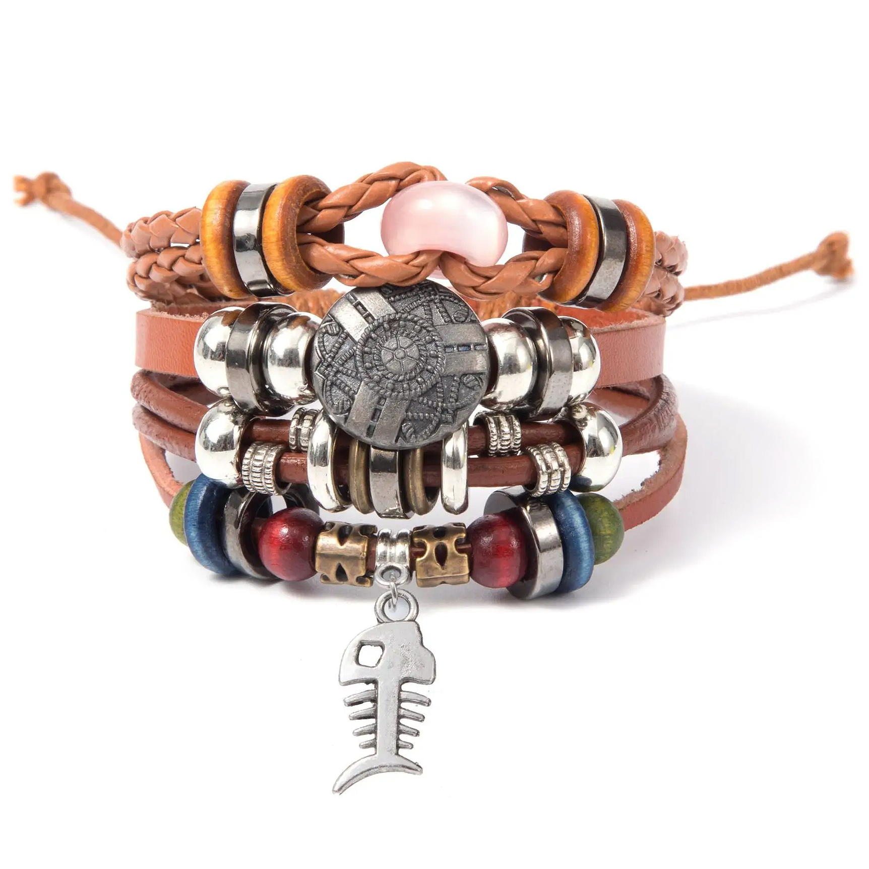 Bransoletka Wiązana Styl Boho Brown Hunter