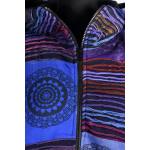 Bluza z polarem gruba PATCHWORK błękit NOCY