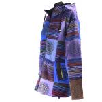Bluza z polarem gruba PATCHWORK błękit NOCY