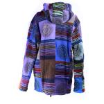 Bluza z polarem gruba PATCHWORK błękit NOCY
