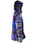 Bluza z polarem gruba PATCHWORK błękit NOCY