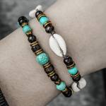 Bransoletka BŁĘKITNA przystań MUSZELKOWA