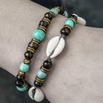 Bransoletka BŁĘKITNA przystań MUSZELKOWA