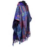 Nepalskie PONCZO patchwork ETNO Handmade FRĘDZLE