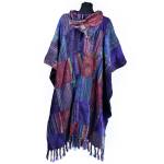 Nepalskie PONCZO patchwork ETNO Handmade FRĘDZLE
