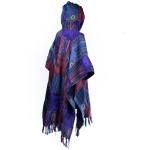 Nepalskie PONCZO patchwork ETNO Handmade FRĘDZLE