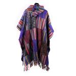 Nepalskie PONCZO patchwork ETNO Handmade FRĘDZLE