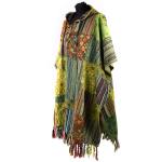 Nepalskie PONCZO patchwork ETNO Handmade FRĘDZLE