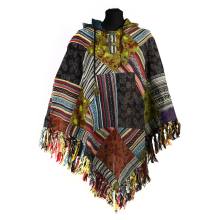 Nepalskie PONCZO patchwork ETNO krótkie