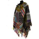 Nepalskie PONCZO patchwork ETNO krótkie