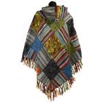 Nepalskie PONCZO patchwork ETNO krótkie