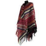 Ponczo Gheri z Frędzlami  Krótkie PURPUR