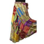 Spódnica JEDWABNA wiązana OWIJKA patchwork styl GIPSY