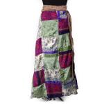 Spódnica JEDWABNA wiązana OWIJKA patchwork styl GIPSY