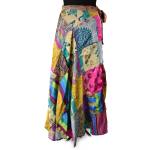 Spódnica JEDWABNA wiązana OWIJKA patchwork styl GIPSY