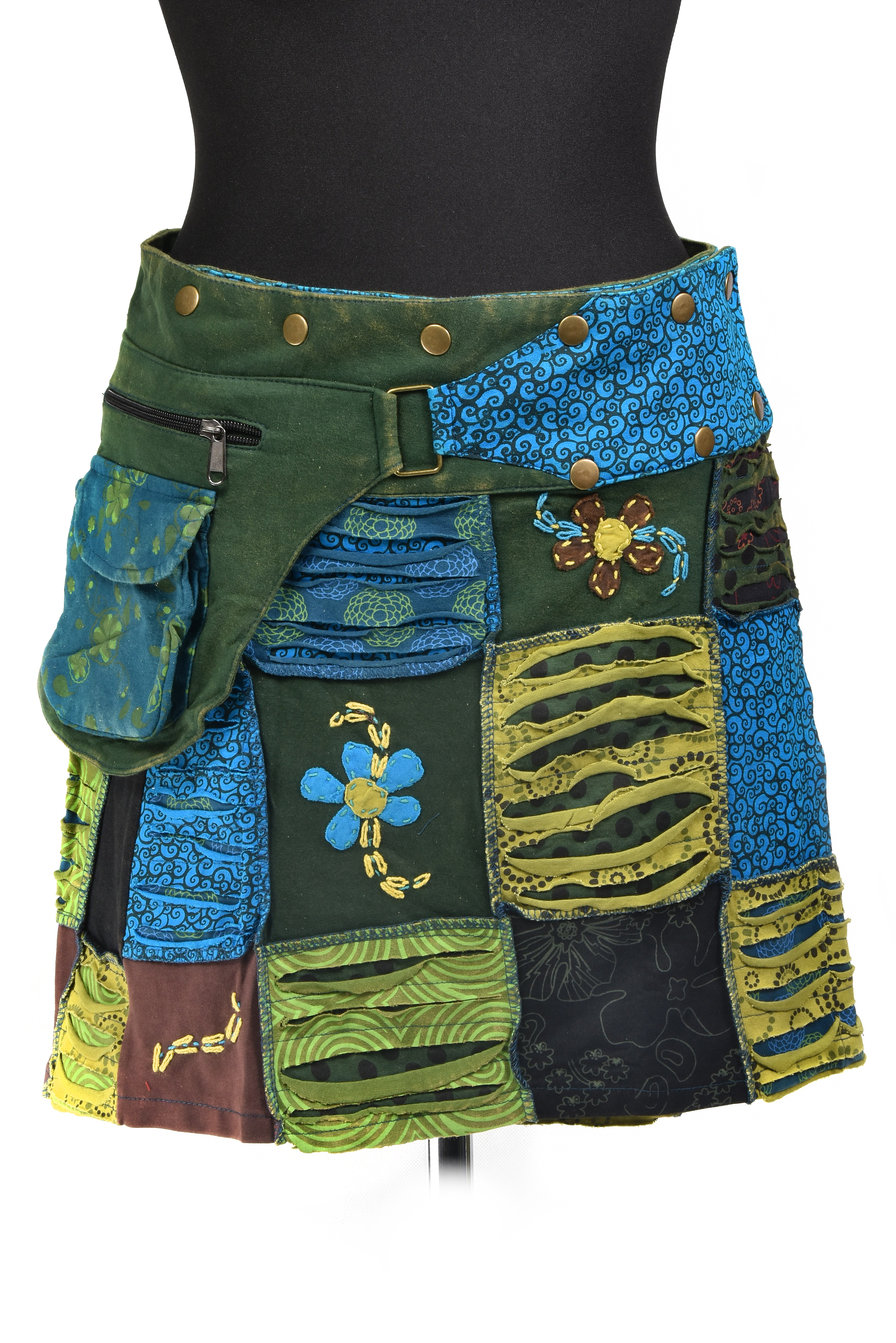 spódnica ZAPINANA nacinana BAWEŁNA patchwork
