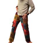 Spodnie w łaty Patchwork Kieszenie bojówki