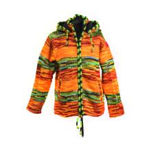 Sweter Wełniany z Polarem obłędny POMARAŃCZ