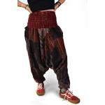 Szarawary Bawełniane Alladynki Szeroki Pas BRUNATNICA