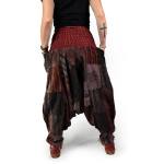 Szarawary Bawełniane Alladynki Szeroki Pas BRUNATNICA