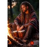 Tradycyjne Nepalskie PONCZO Kolory Meksyku 